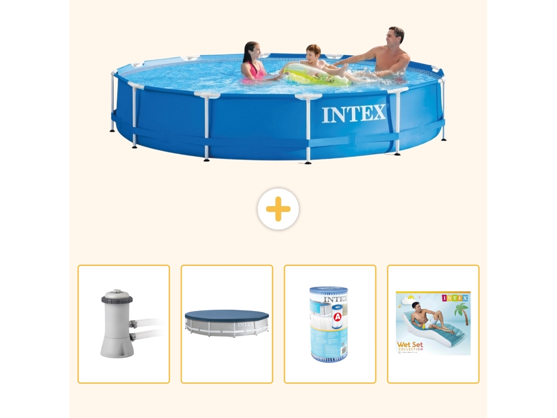 Intex Piscina Com Estrutura Redonda - 366x76 Cm - 5-peças S287
