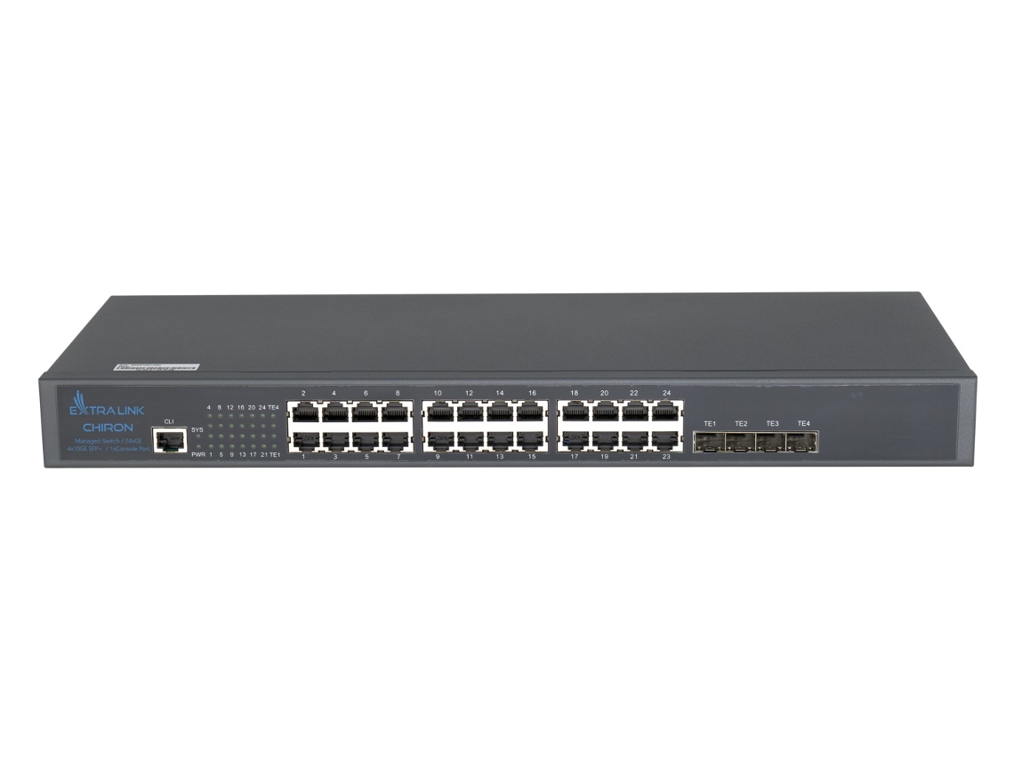 Comutador Chiron 24x Rj45 1000mb/s, 4x Sfp, L3 Extralink