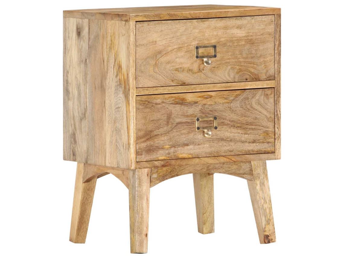 Vidaxl Mesa De Cabeceira 40x35x55 Cm Madeira De Mangueira Maciça