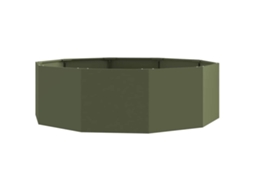 Conjunto 1 Vaso De Jardim Vidaxl Verde-azeitona Aço (120 X 120 X 35 Cm)