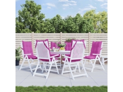 Almofadões P/ Cadeira Encosto Alto 6 Pcs Tecido Oxford Rosa Dkd Home Decor