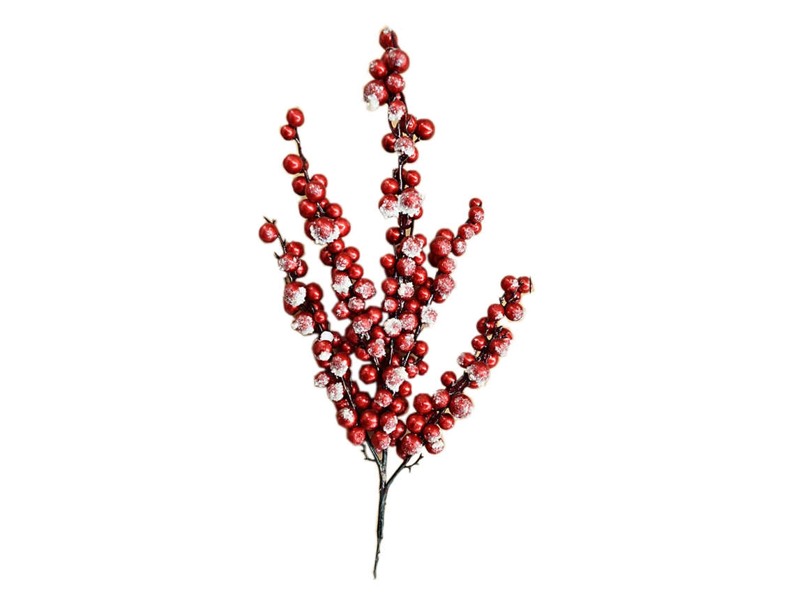 Decoração Natalícia com Ramo de Frutos Vermelhos e Brilho LAXISCREED