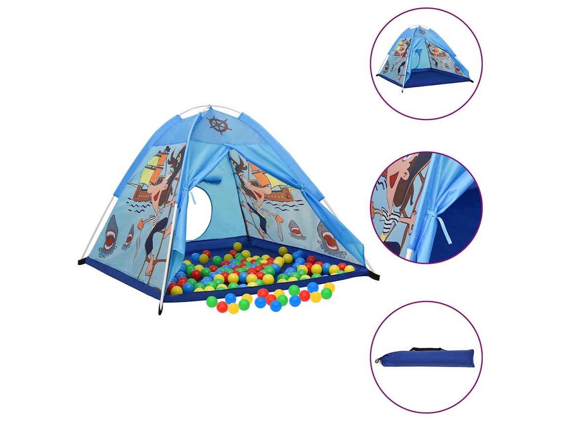 Vidaxl Tenda De Brincar Infantil 120x120x90 Cm Azul