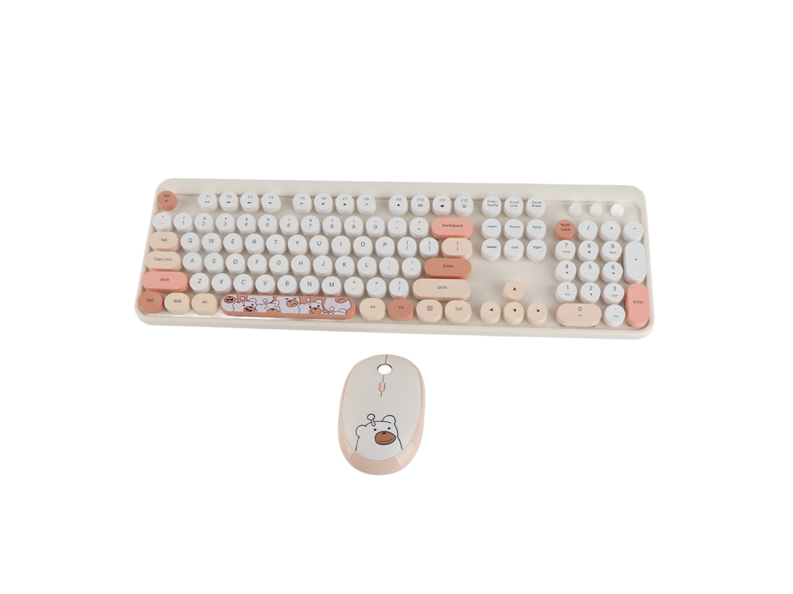 Combo De Teclado E Mouse Sem Fio Bege