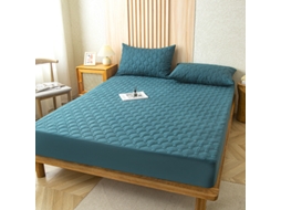 Protetor De Colchão Impermeável Czhhmart( Fitted Sheet) 150cmx200cm (com Par De Fronhas) Verde Escuro