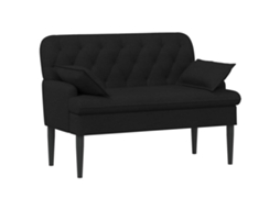 Conjunto 1 Sofá Para Dois Vidaxl Preto Tecido (111 X 68 X 80 Cm)