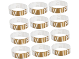 Pacote Villcase com 100 pulseiras VIP à prova d'água com superfície sólida para eventos, brindes de papel sintético, ideias para