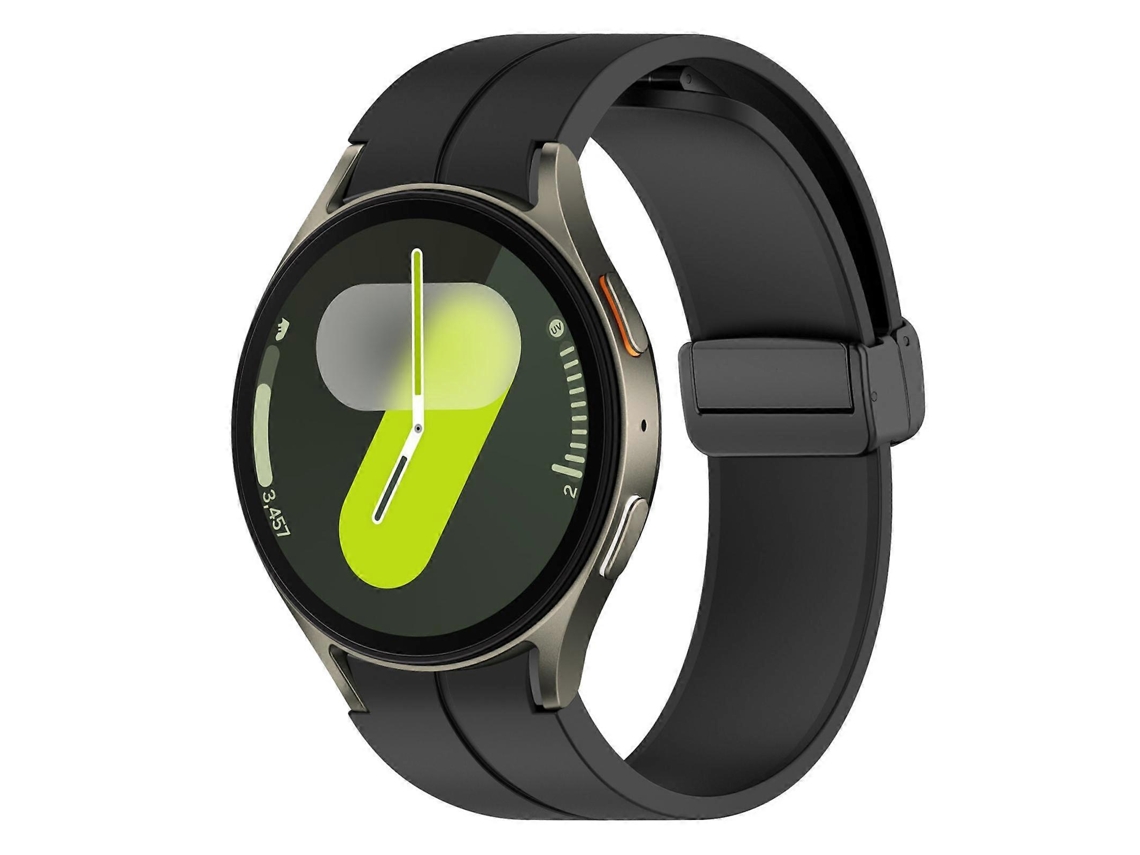 Pulseira De Silicone Dobrável Com Fivela Magnética Preta Xdfind, Compatível Samsung Galaxy Watch 7/ Fe/ 6/ 5/ 4, Visual Minimalista