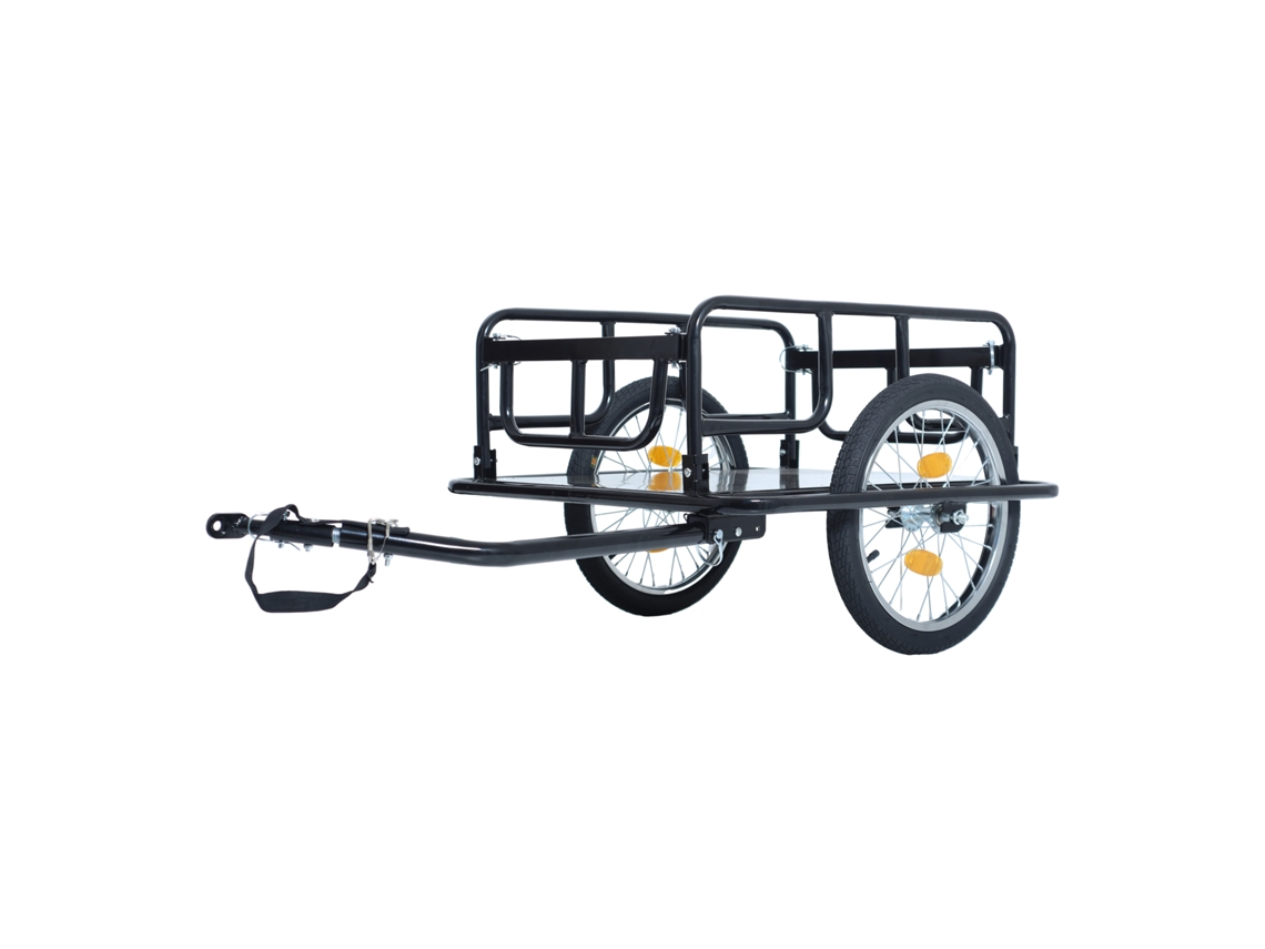 Reboque de Carga para Bicicleta, Capacidade de 50 Kg, Rodas de 16 Polegadas, Engate Universal e Refletores