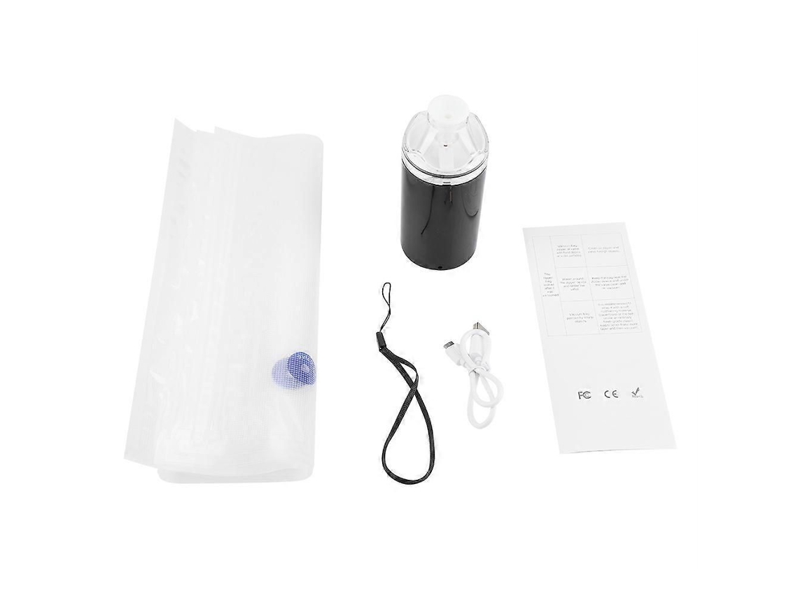 1 X Seladora A Vácuo Portátil De Mão Com 5 Sacos, Máquina Pequena Recarregável Via Usb
