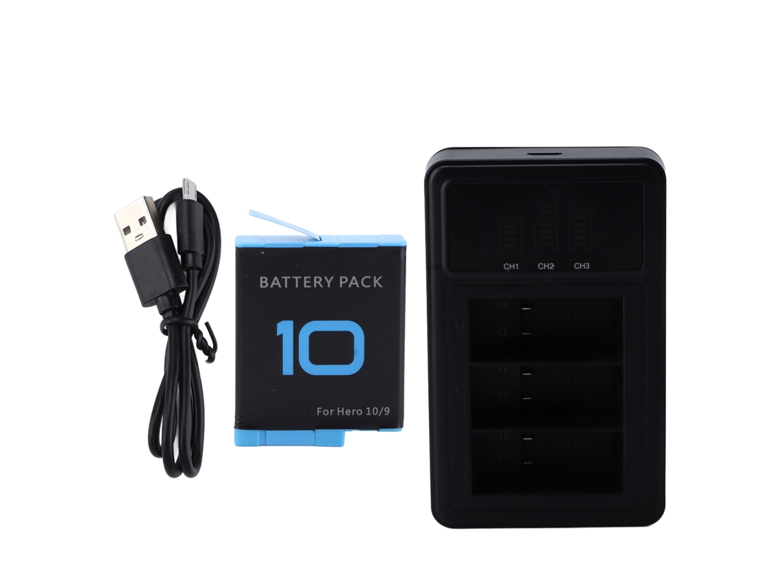 Battery Charger 3 Channel Portable Action Camera Batteries Charging Station For Go Hero 9 10 LAXISCREED