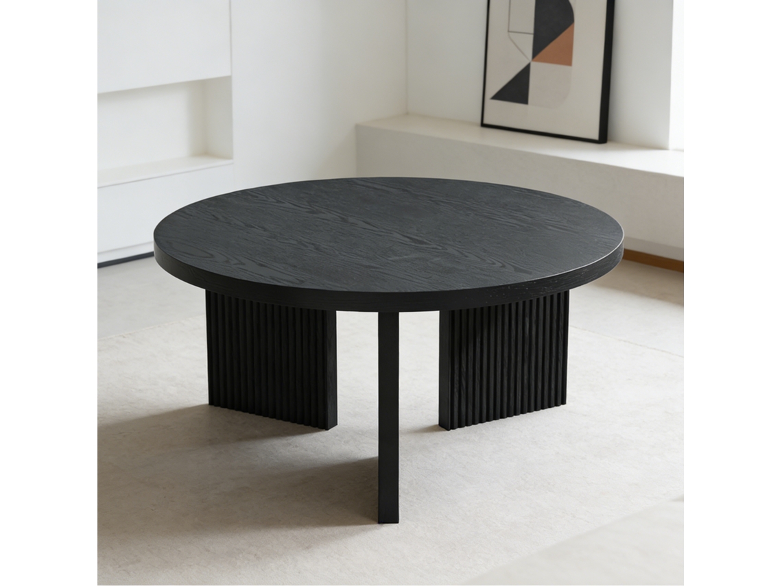 Mesa Centro Redonda 80 Cm Moderna Elegante Para Sala De Estar