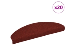 Vidaxl Tapetes De Escada Autoadesivos 20 Peças 65x21x4 Cm Vermelho Bordô Meio Redondo Grande
