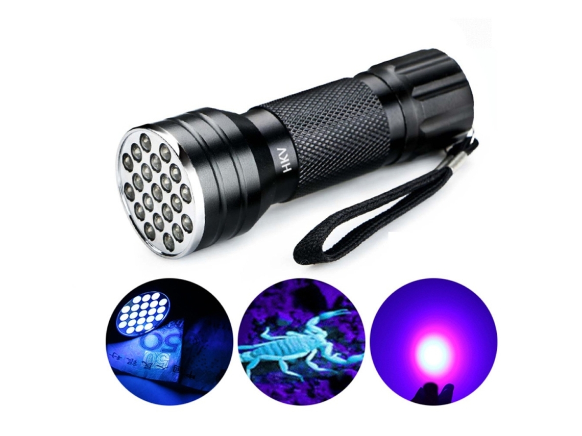 Lanterna Com 21 Leds E Luz Uv De 395nm.