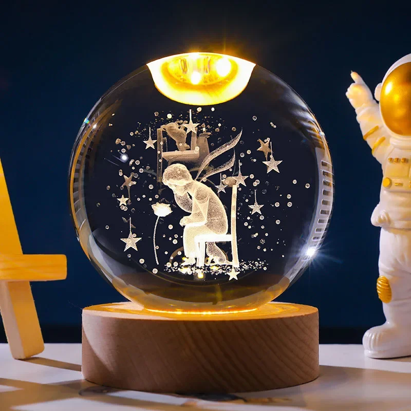 Bola de Cristal de 60mm com Gravação a Laser 3d MDUG (estilo 14 60mm)