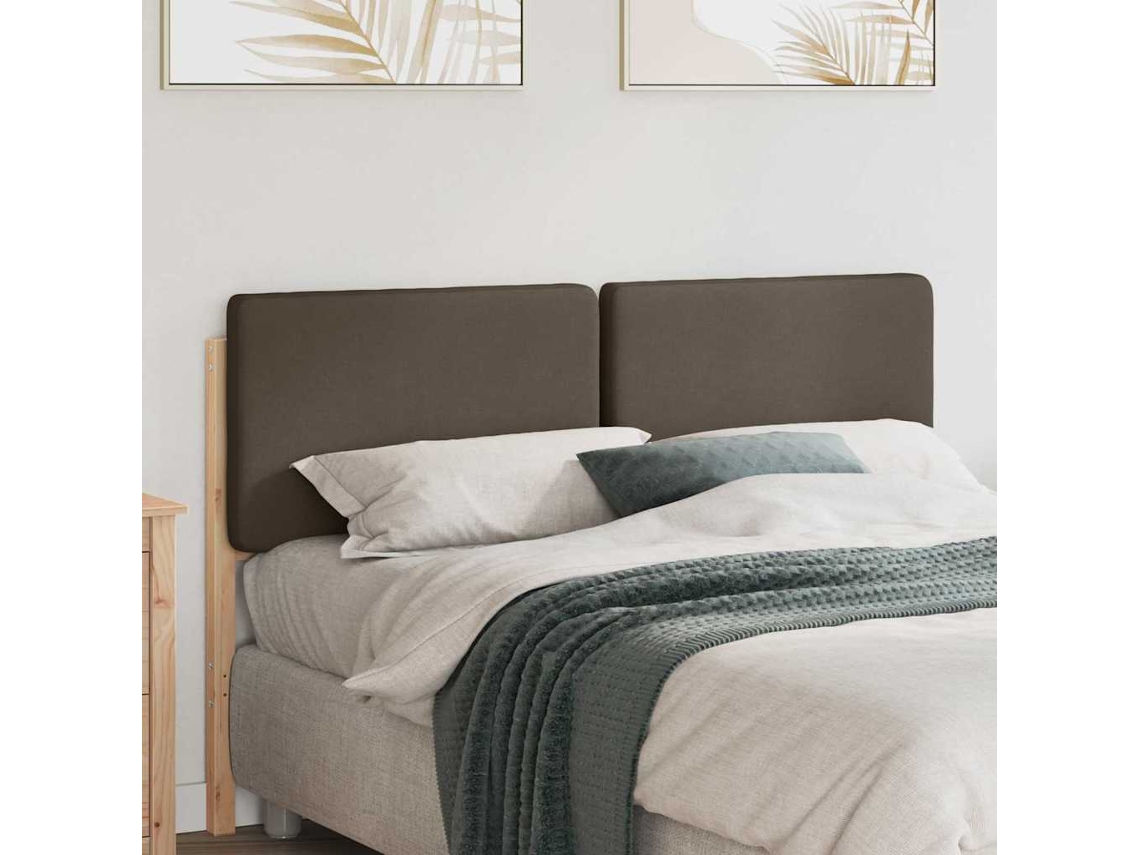 Vidaxl Cabeceira Estofada Com Cabeceira Marrom E Taupe 120 Cm
