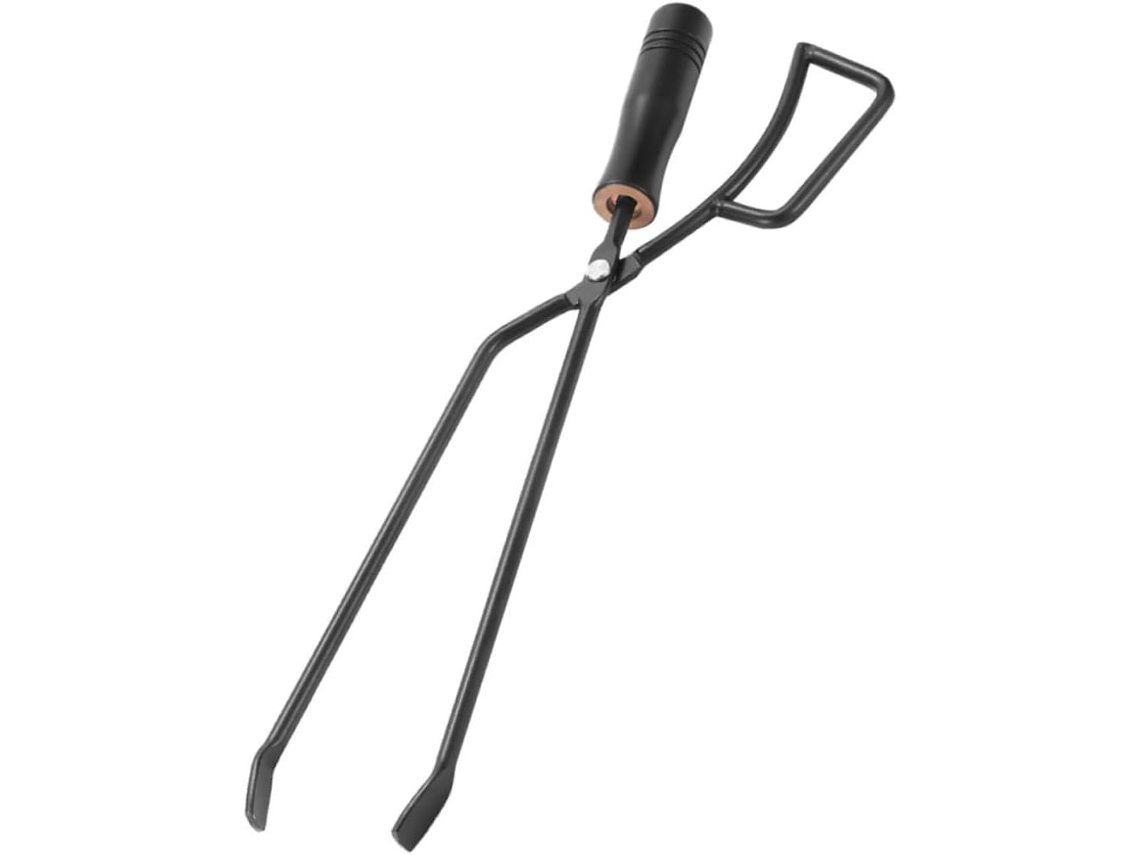 Pinça Para Carvão E Utensílios Sanitários Abaodam Uso Externo, Em Ferro Com Cabo De Madeira Confortável, Ideal Para