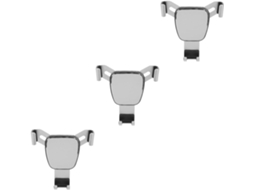 Suporte Para Celular Veicular Prateado, Conjunto De 3 Peças, Montagem Automática Para Painel De Carros.