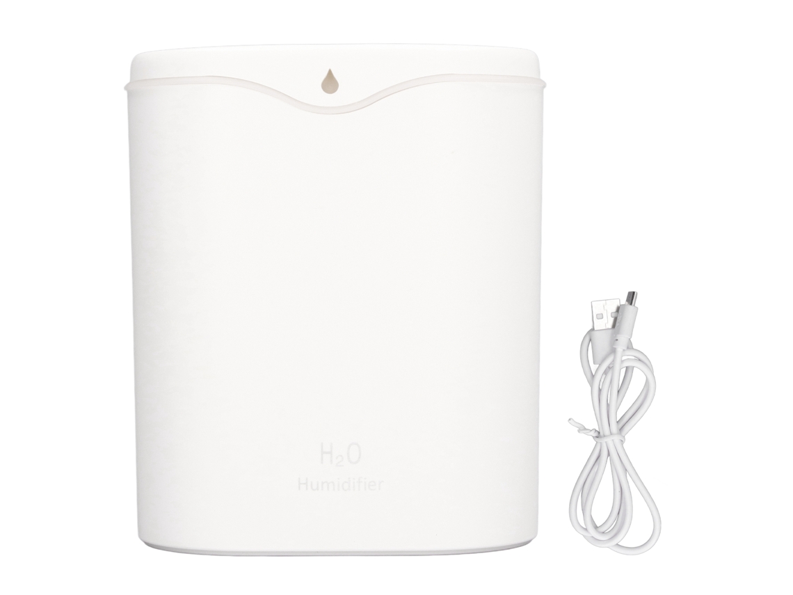 Humidificador De Escritorio Usb 2l 2 Modos Difusor Doble 12h Para Dormitorio Oficina Blanco