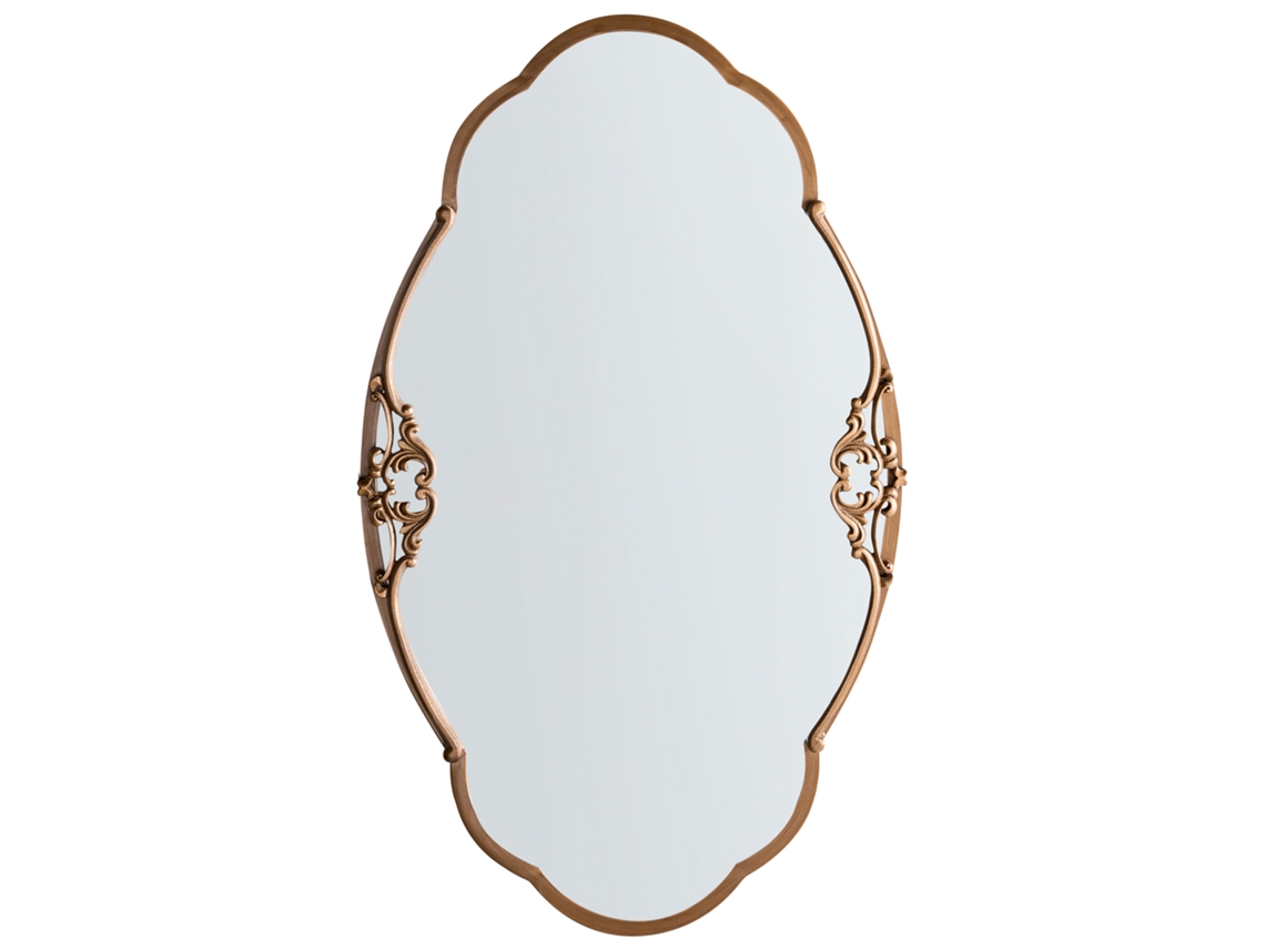 Espelho Decorativo Glamoroso Beliani Epannes De Ferro Dourado 49x3x84