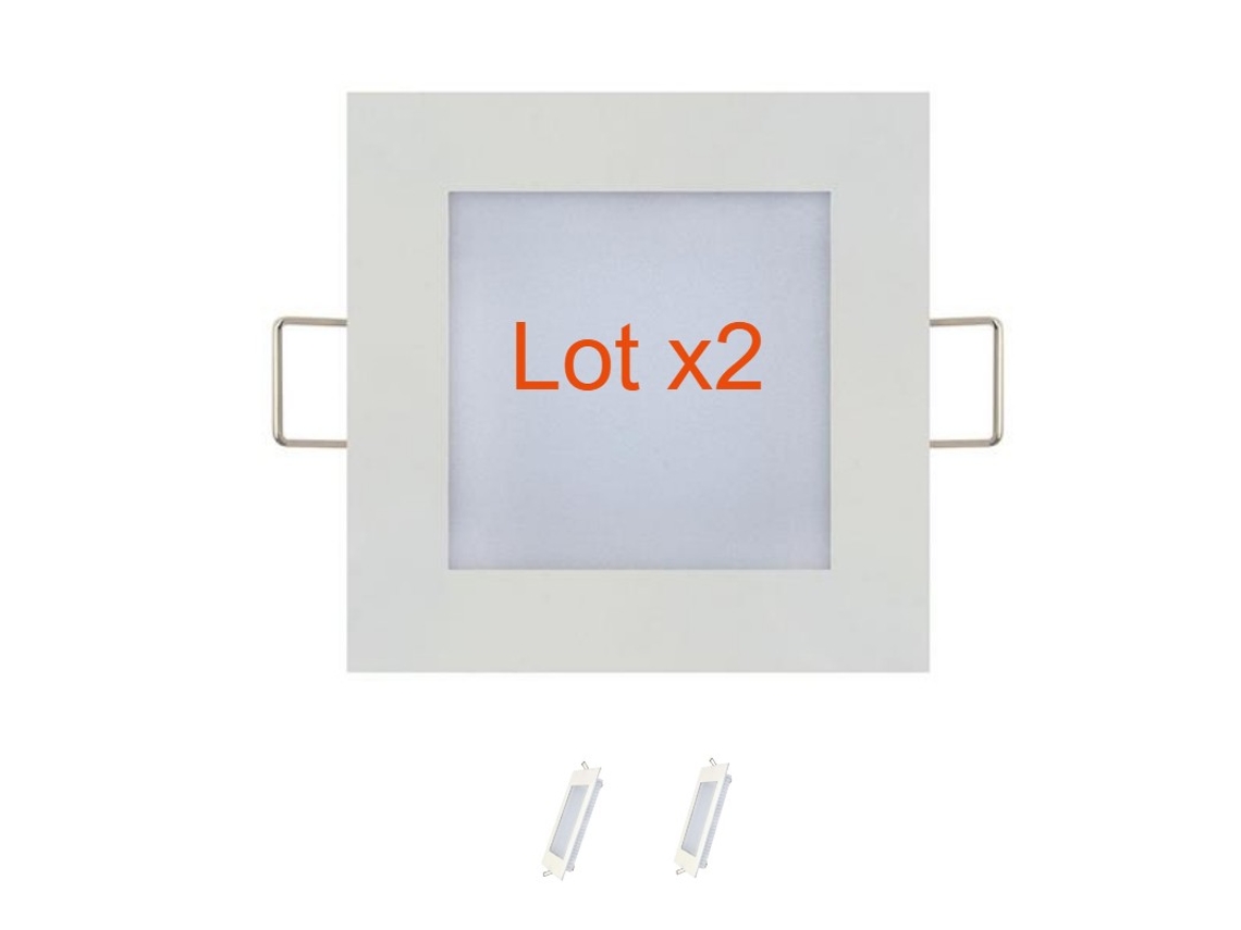Lote de 2 Quadrados Planos Extra Quadrados Branco 6W Eq. 48W 4200K Dim 120X120Mm HOROZ ELECTRIC