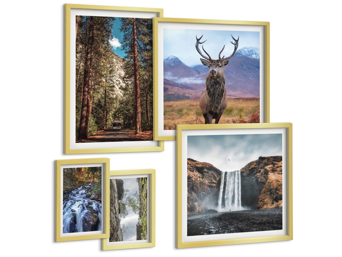 Conjunto De Pinturas Paisagens Cachoeiras Natureza Espelharte (5 Peças)