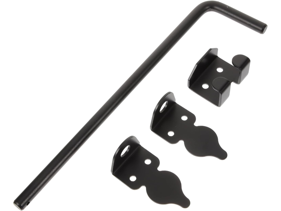 Fechadura Deslizante Para Porta De 30 Polegadas Em Ferro Preto, Tipo F, Reforçada E Durável.