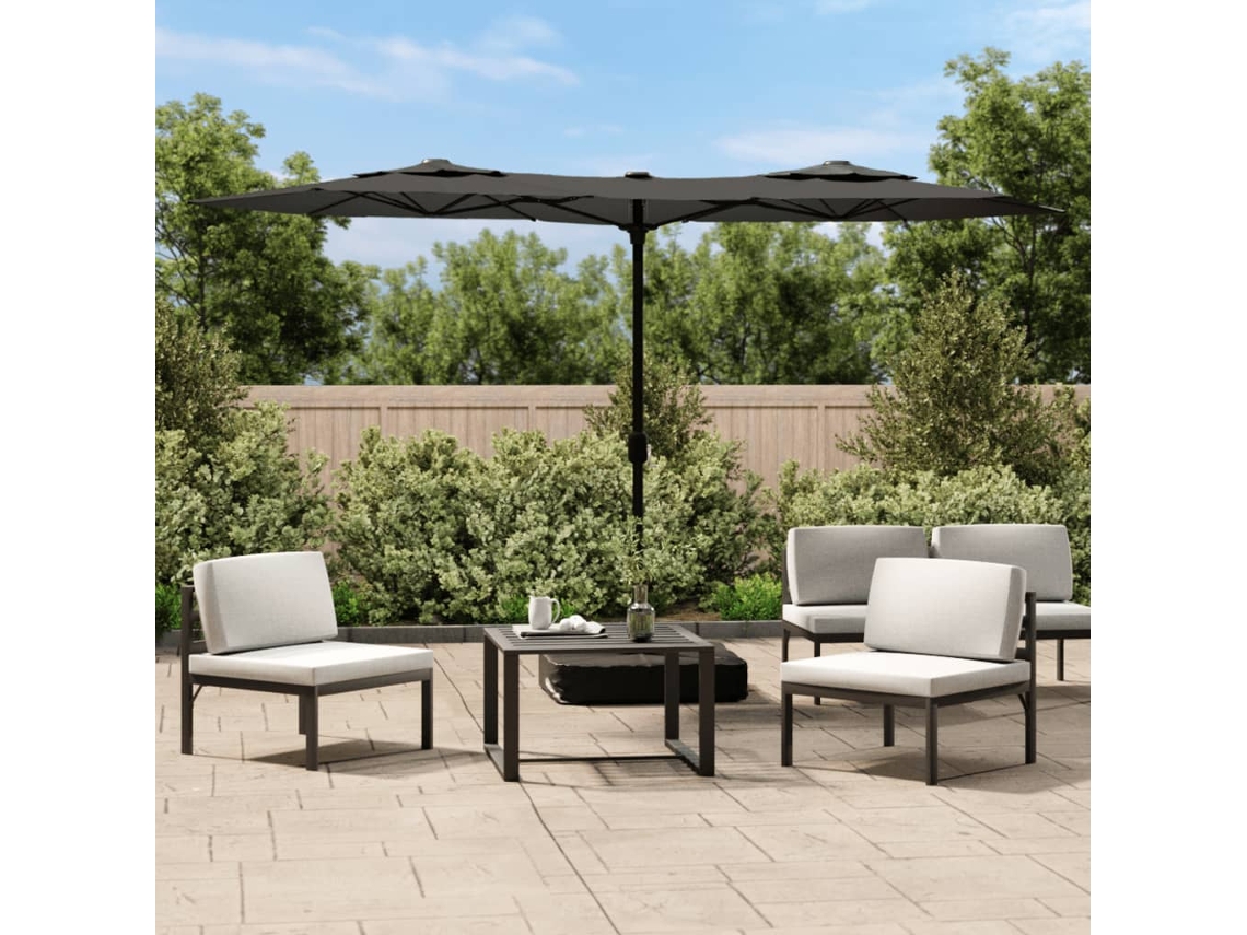 Vidaxl Guarda-sol De Jardim Com Cabeça Dupla 316x145 Cm Antracite