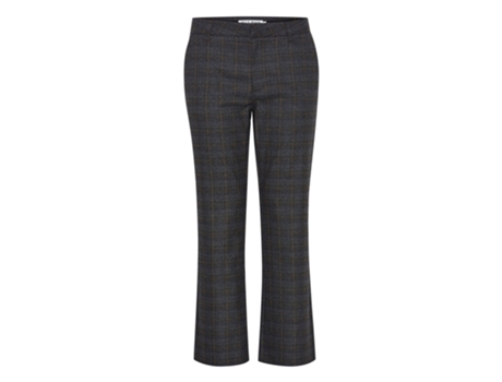 Calças de Mulher PULZ JEANS Fogo Bindy Check Cinzento (34)