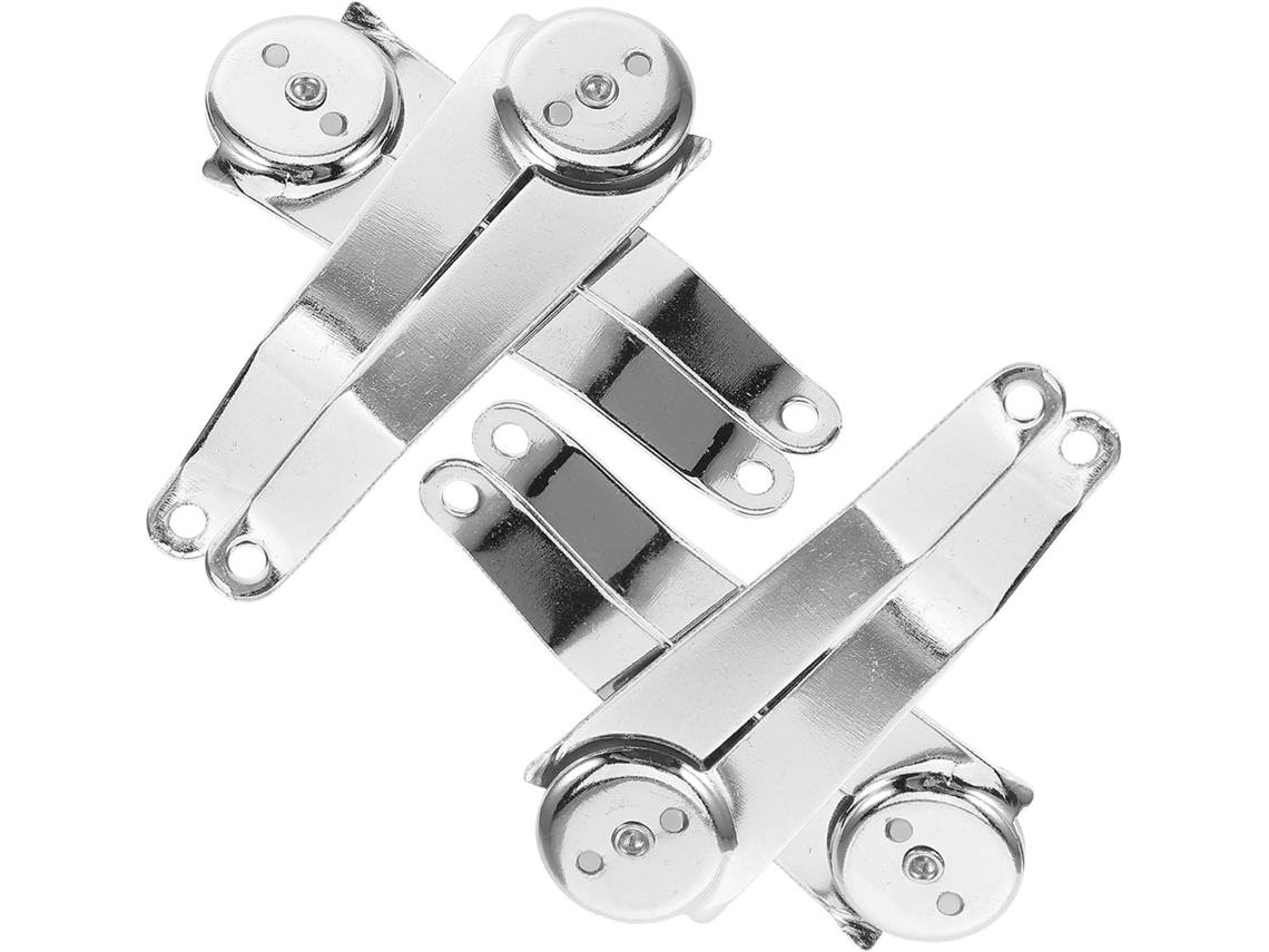 Dobradiças De Suporte Curvas Cromadas Yardenfun 4 Peças Para Tampas Caixas Madeira, Resistentes E Com Trava