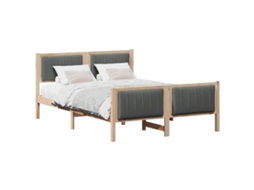Estrutura da Cama Castanho e Cinzento Escuro 140x200 cm MAISON EXCLUSIVE