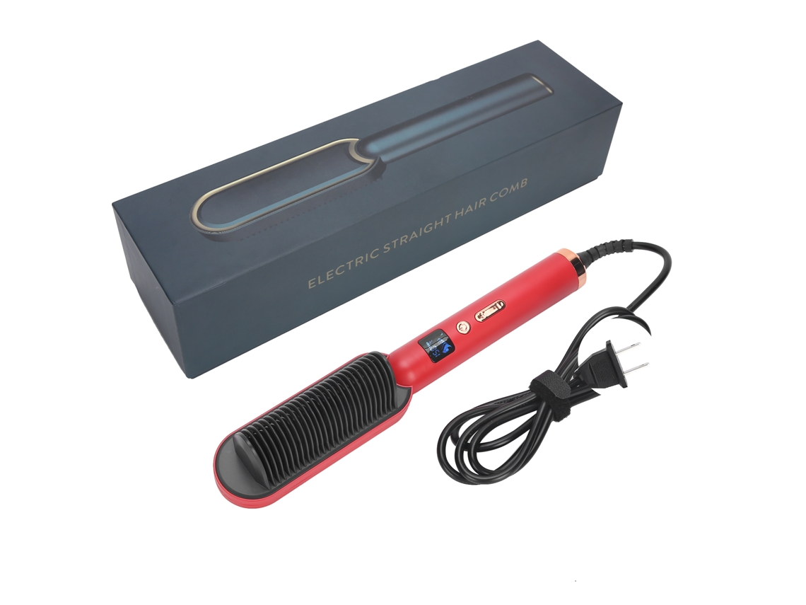 2026 afeitadora de Pelo com Íons Negativos Anión Escova Chapinha e Ondulador de Cabelo Ferramenta Vermelha Plug Us 110v