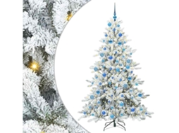 Conjunto 1 Árvore De Natal Artificial Vidaxl Branco Pvc (180 Cm)