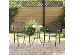 Vidaxl Cadeira De Jardim 2 Pcs Bronze 55 X 55 X 92,5cm Alumínio
