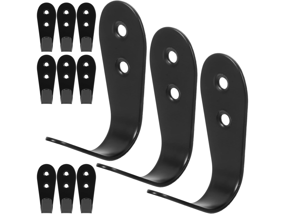 Ganchos De Parede Decorativos , Aço Inoxidável, 2,0 Mm, Pretos, 12 Peç