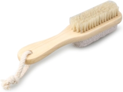 Escova Esfoliante De Madeira Natural Com Cabo Cerdas Javali E Pedra Limpeza Suave Massagem Para Pele Seca Calosidades