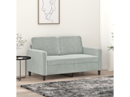 Vidaxl Sofá De 2 Lugares 120 Cm Veludo Cinzento-claro