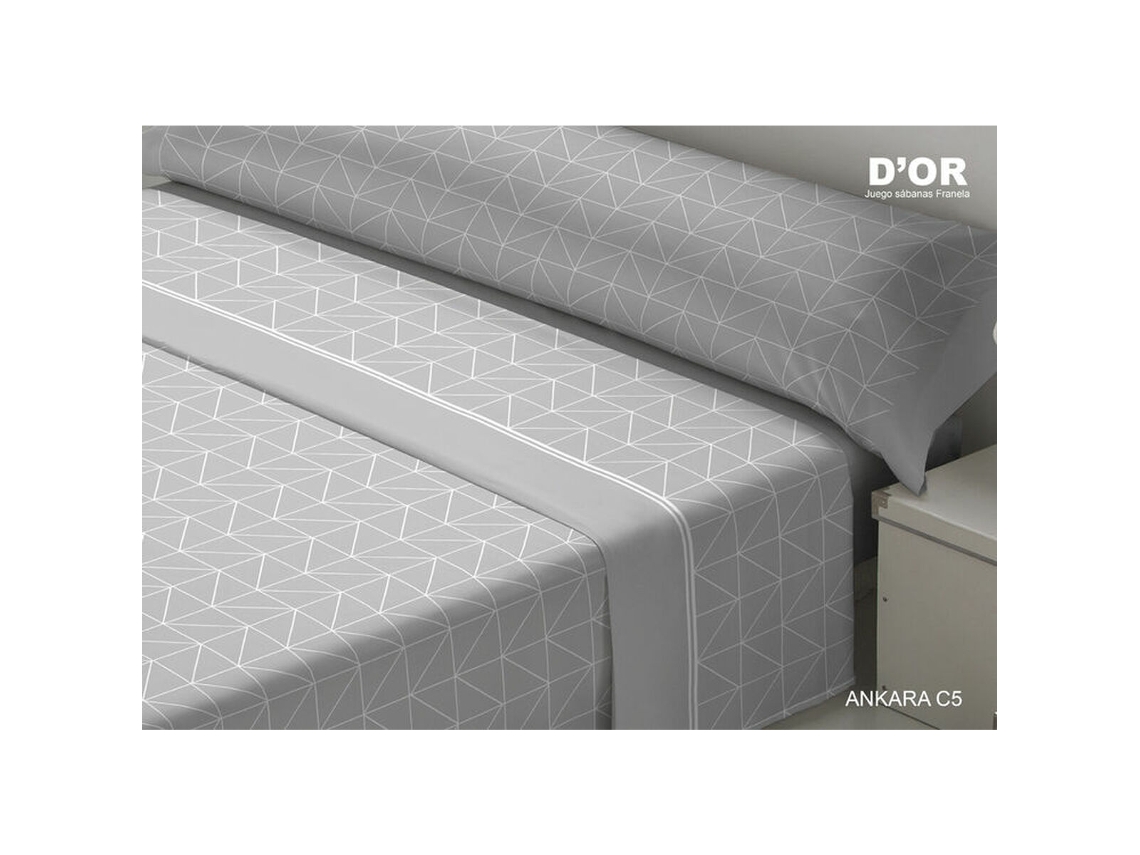 Conjunto De Lençol Dor Ankara Algodão Cinzento (48x35x9.6cm)