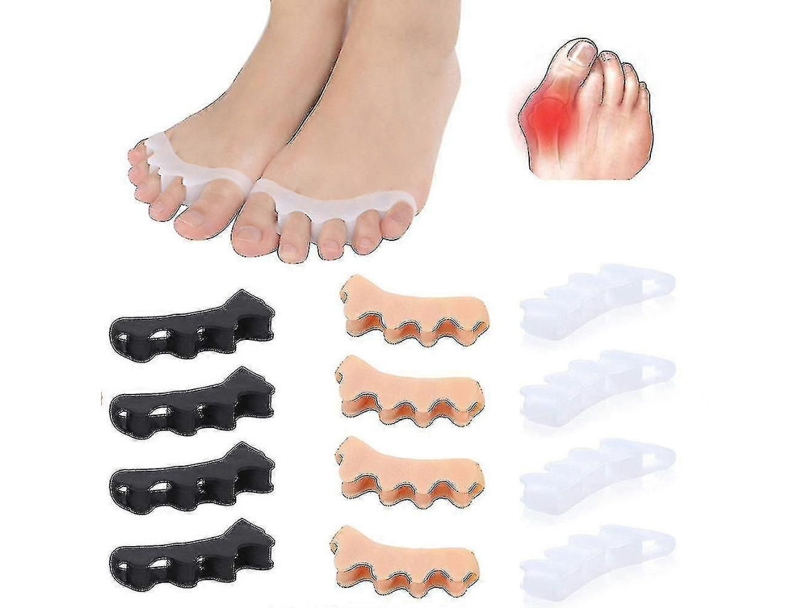 Conjunto Com 4 Corretores De Dedo Em Silicone Macio Para Joanete E Protetor De Unha