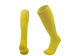 (amarelo) Meias De Futebol Compridas Para Meninos E Meninas, Meias Esportivas Respiráveis Acima Do Joelho, Feitas De Mistura De Poliéster E Algodão.