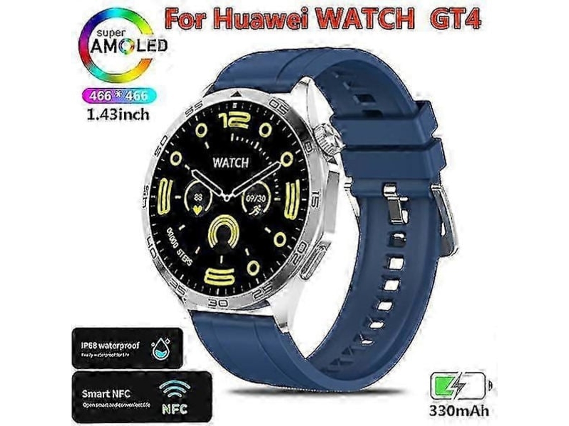 Relógio inteligente GT4 com rastreador GPS AQUAFORGE, tela HD de 1,43 polegadas, sempre ativo, Bluetooth e câmera