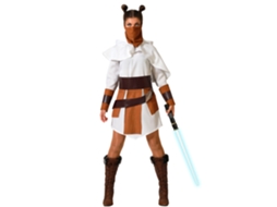 Fantasia Mulher - Atosa - Cavaleiro Jedi - Vestido Branco - Couro Sintético - Star Wars