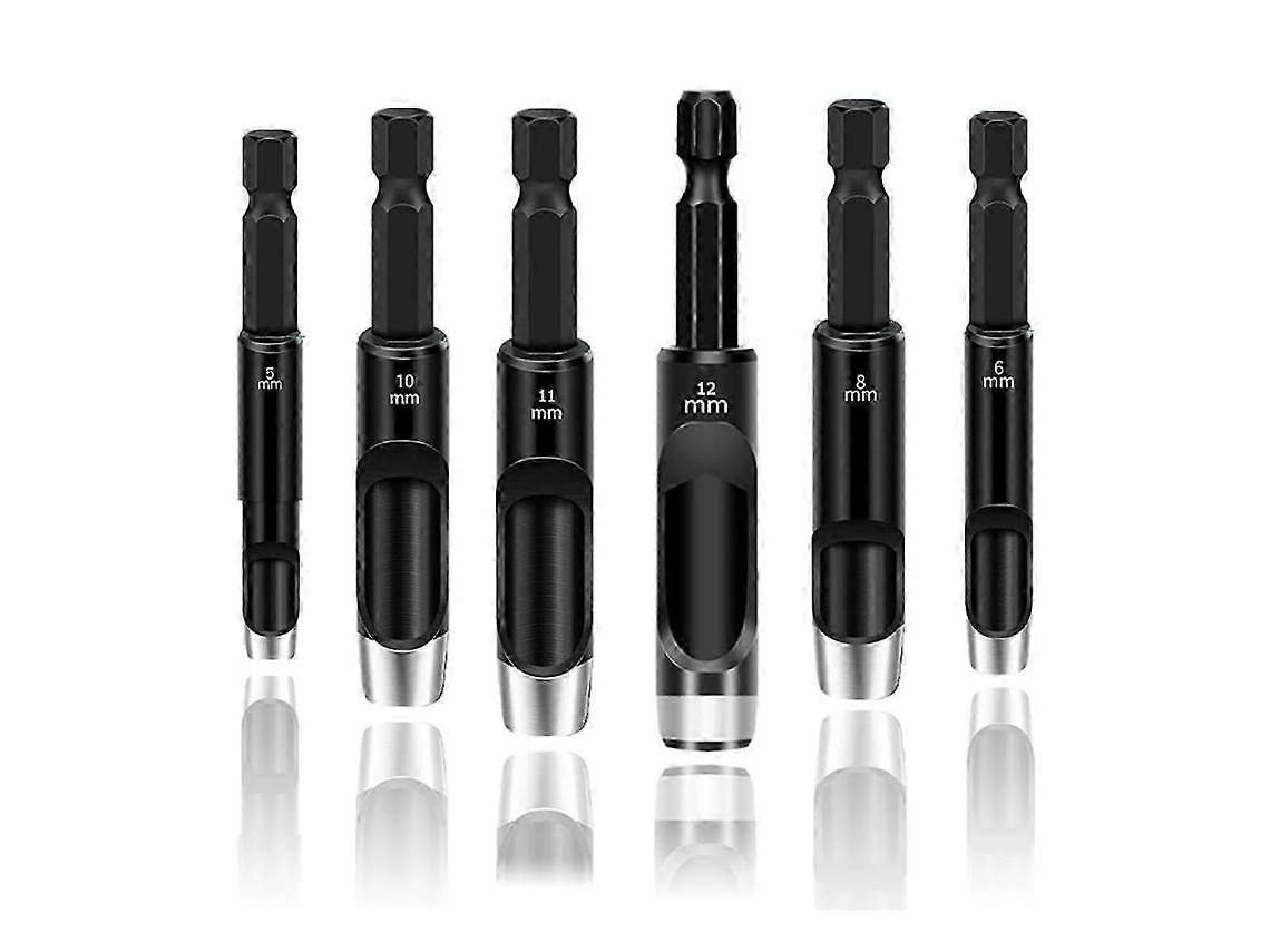 Conjunto De 6 Punções De Perfuração Para Couro Com Haste Hexagonal E Extensão Flexível