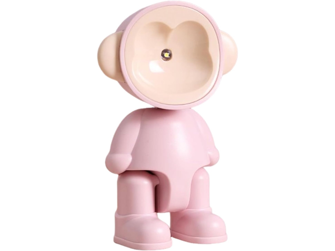 Luminária noturna infantil articulada Robô, a pilhas, com altura ajustável.