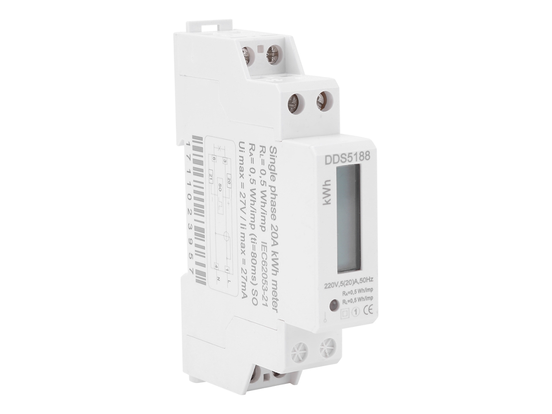 Laxiscreed Medidor Digital De Energia Monofásico Com Visor Lcd Para Montagem Em Barra Din