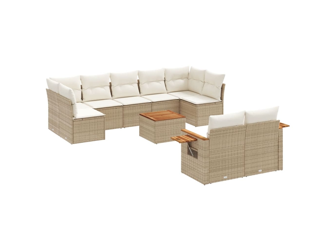 Garden Sofa Set, Garden Sofa Sets Vidaxl Bege Rattan / Vime (n/a)