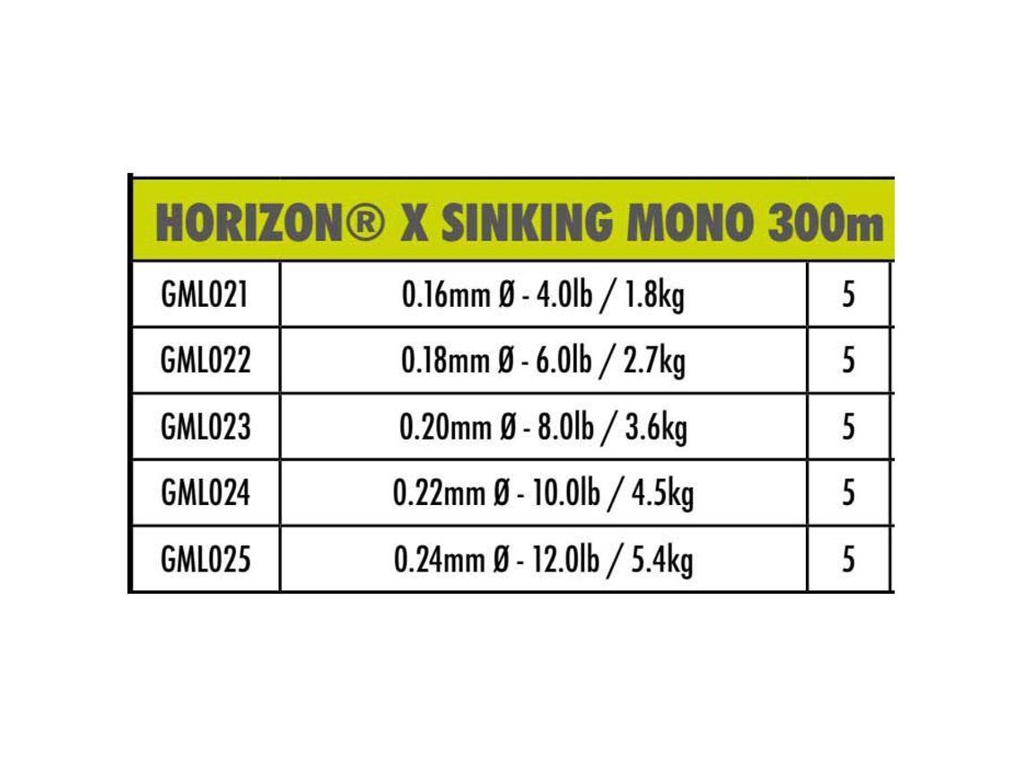 Matrix Fishing Horizon X Sinking Mono 300 M