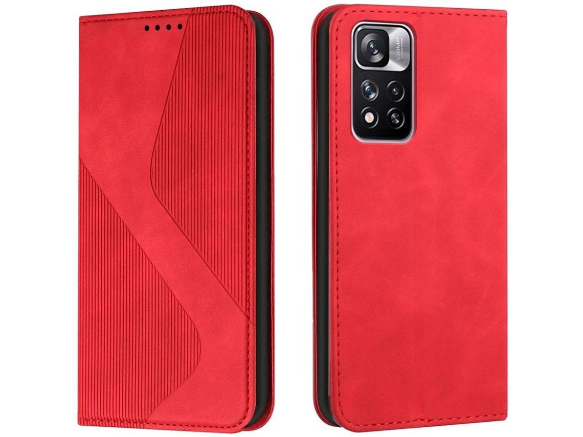 Capa Xiaomi Redmi Note 11 Pro/Note 11 Pro+ HFS-HOUSE Couro S Line (Vermelho)