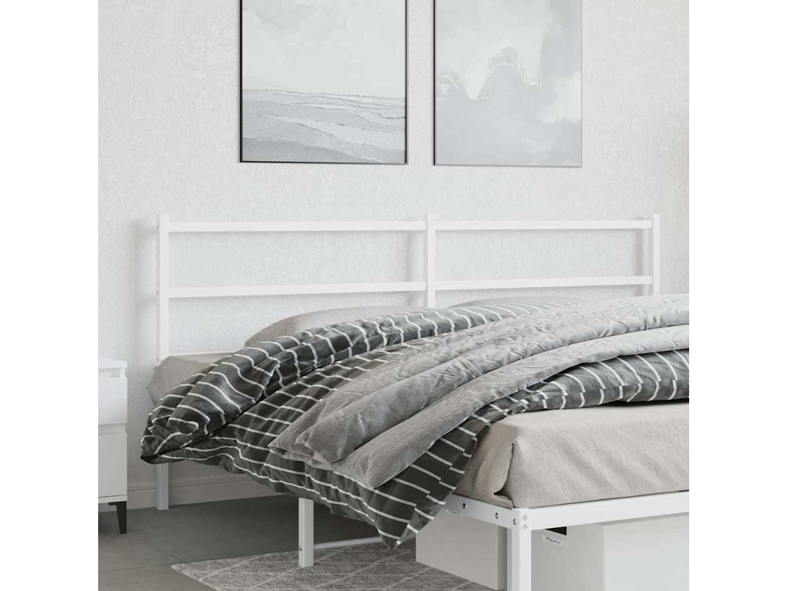 Vidaxl Cabeceira De Substituição 200 Cm Metal Branco