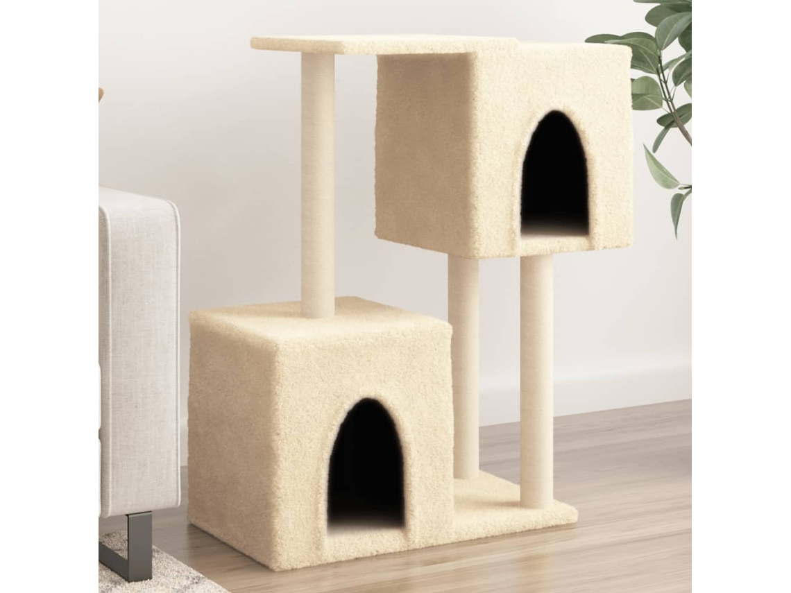 Vidaxl Árvore C/ Postes Arranhadores Sisal 86 Cm Cor Creme